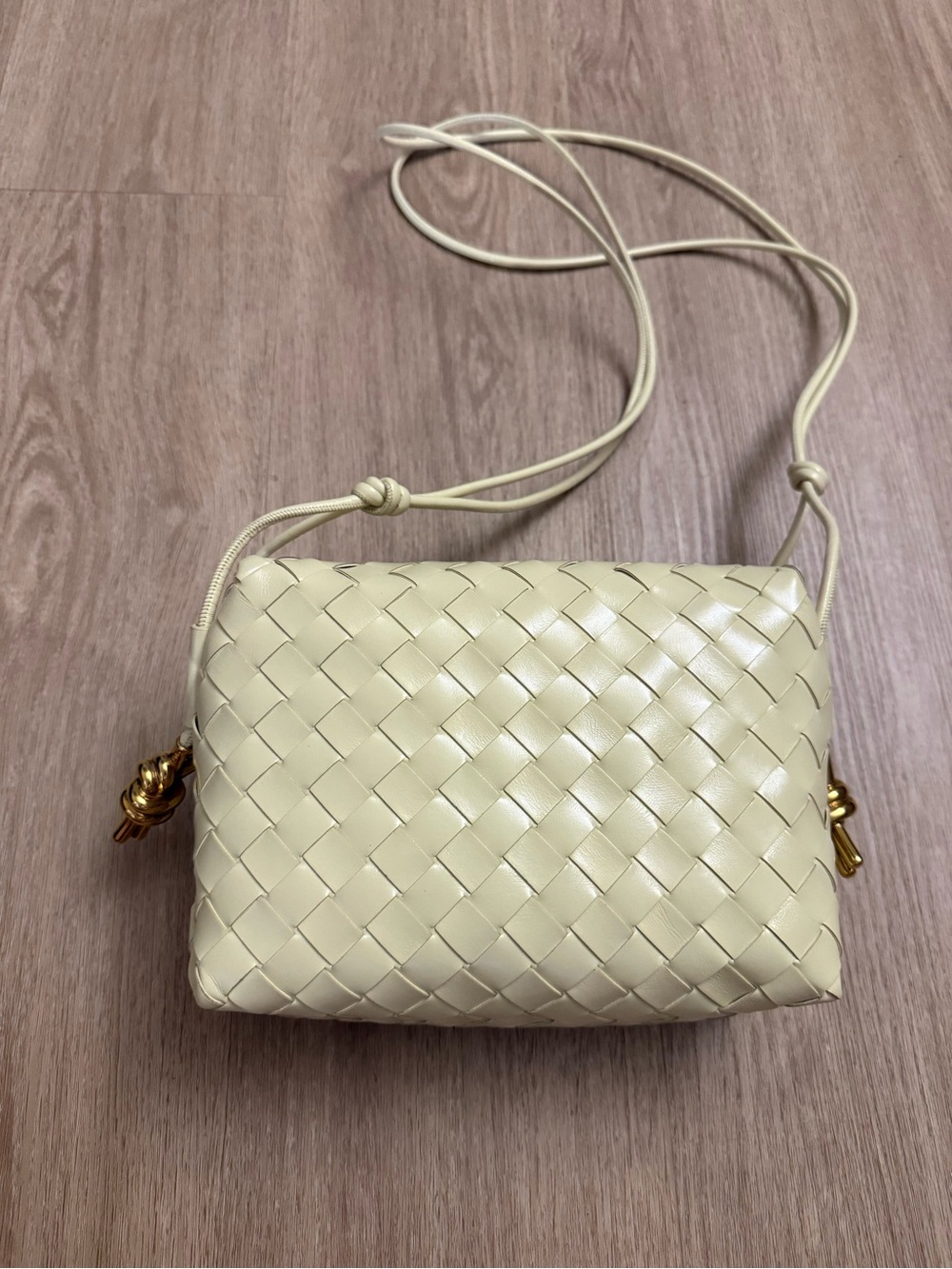 Bottega Veneta Small Loop Camera Bag – Ice Cream Intrecciato Leather – Gold Knot - Picture 2 of 6